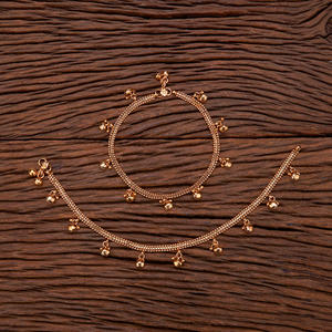 Ghungru Payal antiguo chapado en oro artificial con joyería de moda de aspecto clásico en la India - Product Image 2