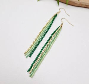 Boucles d'oreilles artisanales personnalisées en perles, longues boucles d'oreilles pendantes, boucles d'oreilles en perles de rocaille - Product Image 2