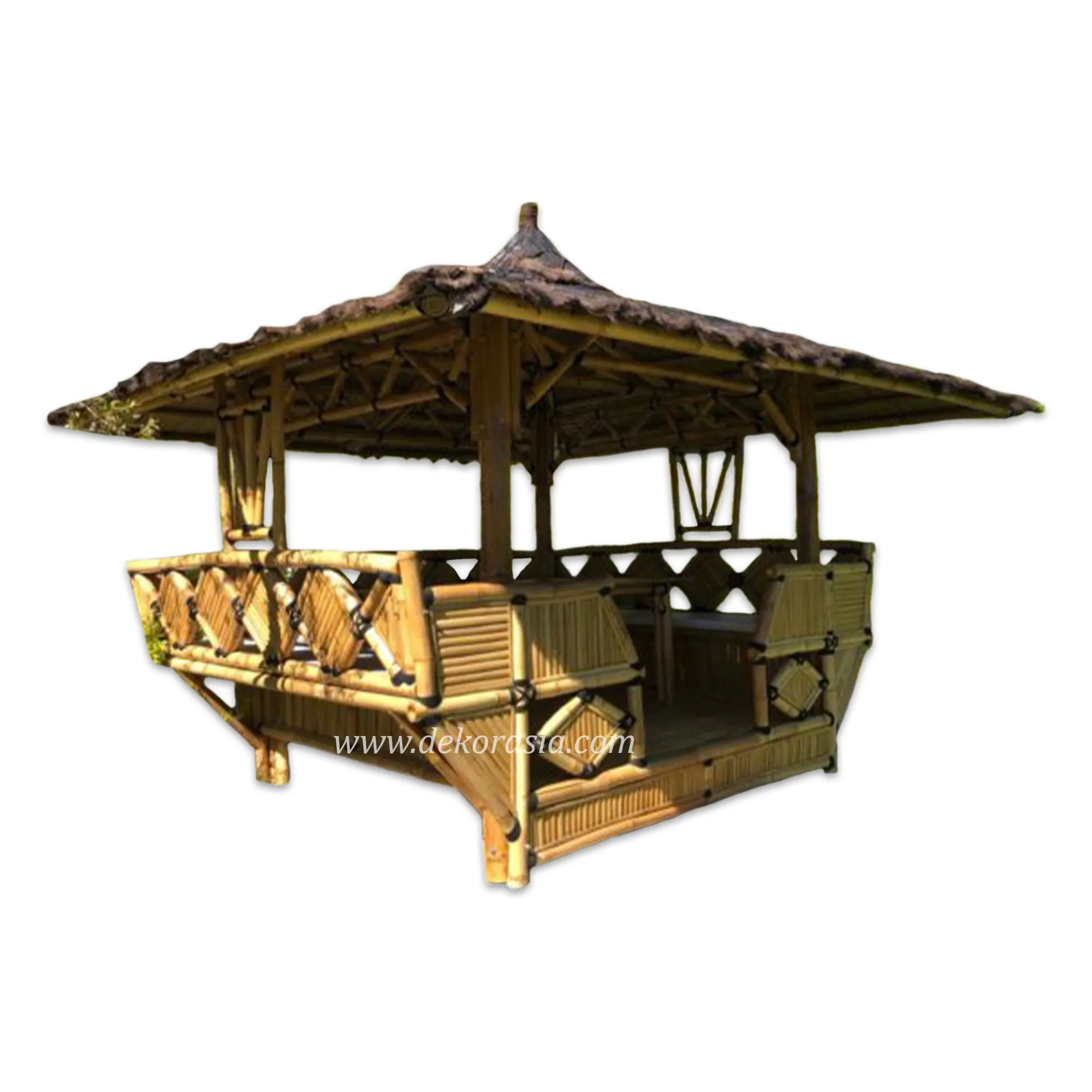 Gazebo bambu para decoração Home, Bambu natural Gazebo jardim ao ar livre, Mobília do Gazebo do bambu