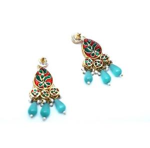 Collier de mode pour femme, plaqué or 22 carats, avec perles en alliage de haute qualité et Kundan multicolore, par le premier fabricant indien. - Product Image 2