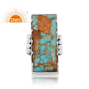 Best quality <b>oxidized</b> sterling silver Natural Kingman Turquoise gemstone statement ring custom jewelry manufacturer - Product Image 3