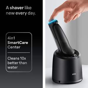 Rasoir électrique doré pour hommes, rasage humide et sec, étanche IPX7, rasoir à grille avec tondeuse à barbe, base de chargement, fonction lavable - Product Image 1