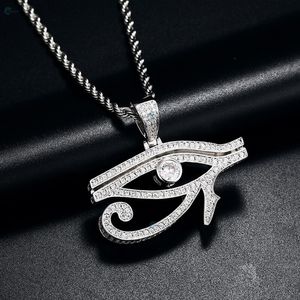 Colgante de Ojo de Horus con Diamante Cultivado en Laboratorio para Él, Plata de Ley 925, Estilo Hip Hop, Collar Estilo Rapero - Product Image 3