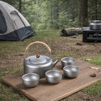 Ensemble de tasses à thé en titane pur, léger, écologique, portable, pour le camping en plein air, avec un design minimaliste et un coffret cadeau de luxe