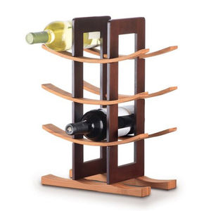 Estante de madera para vino de acacia de 36 botellas para uso comercial, soporte de exhibición apilable para bares y hoteles para almacenamiento y estantes de vino - Product Image 3