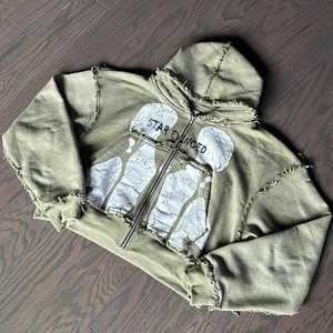 Sudadera con Capucha Corta de Algodón Grueso de Alta Calidad, Estilo Francés, Personalizable, Ecológica, Unisex, Antiarrugas - Product Image 2