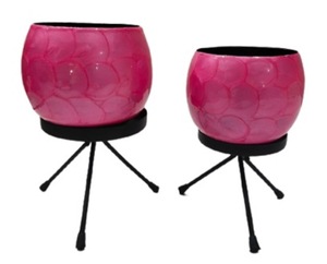 Jardinière en métal coloré avec support trépied, pot de plante décoratif moderne pour la décoration intérieure, le bureau, l'hôtel - Product Image 5