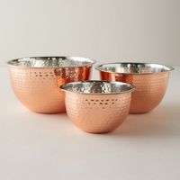 Bol de service pour table à manger stable et élégant Bol de service poli en aluminium et cuivre moulé en métal de taille personnalisée