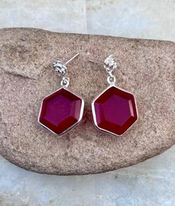 925 <b>Sterling</b> <b>Silver</b> Ruby Handmade <b>Earring</b> , Beautiful <b>Women</b> <b>Earring</b> . - Product Image 5