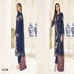 Venta en trajes paquistaníes de 3 piezas de marca pakistaní con elegante bordado de Ramsha Fashion Designers Vestido pakistaní para fiesta - Product Image 6
