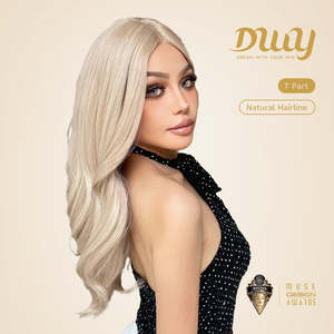 Perruque Synthétique Sans Colle Caroline-DWY 26 Pouces pour Femme, Blonde Claire, Lace Front avec Dentelle Transparente, Style Long Ondulé - Product Image 2