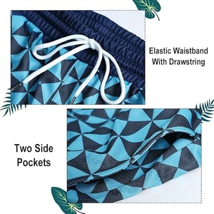 High Street Men's Summer Casual Mesh Shorts Patrón sólido Ecológico 5-Inseam Waisted Print Shorts - Product Image 5