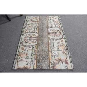 2.3x3.5 ft Turkish Rug, <b>Brown</b> Floral Vintage Rug <b>Wool</b> - Product Image 3