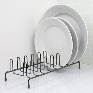 Support à assiettes vintage personnalisé en fer forgé, support de table sur pied pour assiettes, égouttoir à vaisselle, ustensiles de cuisine - Product Image 5