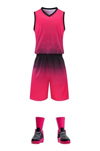 Uniforme de baloncesto estudiante deporte juego Jersey entrenamiento equipo uniforme hombres dos piezas manga corta Suelto - Product Image 4