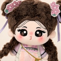 Peluche personnalisée mignonne en coton PP, avec costume Hanfu et chignons jumeaux, jouet de collection, cadeau, objet de présentation