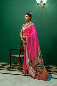 เสื้อเบลาส์ Paithani Saree หลากสีผ้าคอตต้อนงานแต่งงาน - Product Image 4