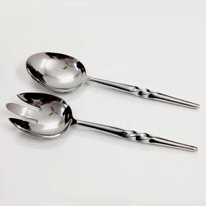 Cuillère de service en acier inoxydable argenté avec design royal unique, ensemble de couverts modernes de haute qualité pour la maison de mariage - Product Image 6