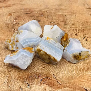 Cristal d'agate en dentelle bleue brute naturelle non traitée, pierres précieuses brutes en vrac, taille personnalisée pour la fabrication de bijoux - Product Image 2