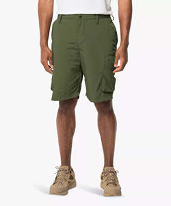 Short cargo extensible pour homme, vert armée, multi-poches, décontracté, été, 2024 - Product Image 1