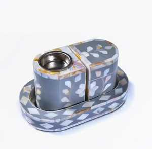 Elegante Juego de Quemadores de Incienso Árabe con Forma de Estrella de Anís, Bandeja Decorativa con Incrustaciones de Hueso y Nácar, Caja con Aroma a Fresa - Product Image 2