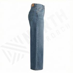 <b>Women's</b> Wide Leg <b>Jean</b> Classic High Waisted Soft Denim <b>Stretch</b> Denim Light Weight New Fashion Best Quality Customized Color - Product Image 3
