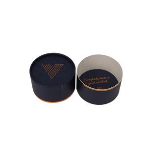 Boîte d'emballage biodégradable pour bouteille de vin, ronde, personnalisée, estampage à chaud dorée, tube en carton populaire - Product Image 5
