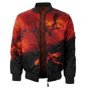 Blouson bomber personnalisé pour l'hiver, entièrement imprimé en sublimation 3D, coupe-vent, respirant, nouveau design, homme, femme, unisexe - Product Image 4