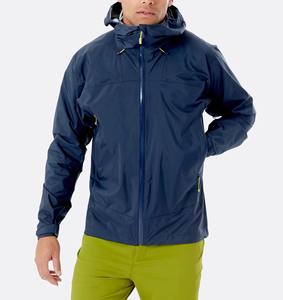 Hombres Diseño de logotipo personalizado Ropa de calle Chaqueta de lluvia cortavientos 100% Poliéster Impermeable Sellado Color azul Cremallera Hombres Chaquetas de lluvia - Product Image 5