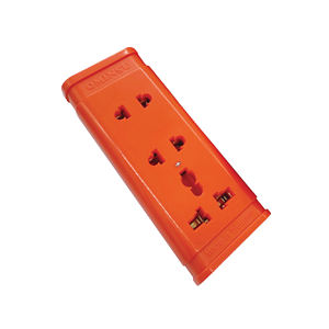 Pas de prise multiple OMINSU 2500W 1 prise universelle 2 à deux broches orange incassable - Product Image 1