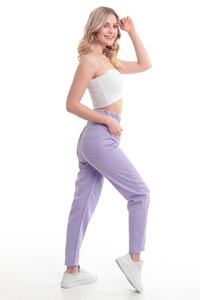 Vente en gros de pantalon baggy européen taille haute XL en coton pour femmes, jambe droite large, pantalon cargo en denim, jean skinny maman noir - Product Image 4