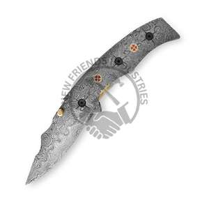 Couteau de poche pliant en acier damas de vente chaude avec OEM personnalisable pour le camping en plein air et le combat de qualité bricolage - Product Image 3