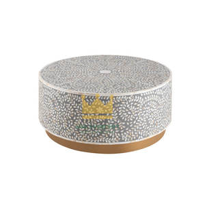 Mesa de centro con incrustaciones de concha de lujo hecha a mano moderna con incrustaciones de perlas madre personalizable muebles de lujo de Vietnam para decoración de vida - Product Image 1