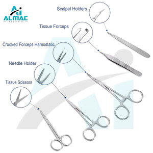 Nuevo kit completo de práctica de sutura con almohadillas de sutura de silicona, kit de entrenamiento de herramientas de sutura para entrenamiento médico instrumento médico - Product Image 5