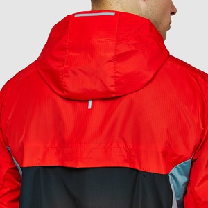 Custom Design Color Block Light <b>Weight</b> 100% Polyester Windbreaker Red Branded Jacket for Men 2024 - Product Image 5