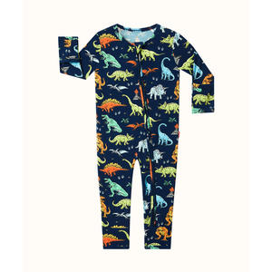 Pyjama bébé en bambou sans pieds avec fermeture éclair bidirectionnelle et motifs imprimés - Product Image 1