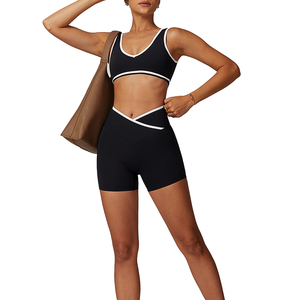 Ropa Deportiva de Pilates Personalizada de Alta Calidad, Ropa Deportiva de Gimnasio, Ropa Deportiva Cruzada de Cintura Alta, Ropa Deportiva para Mujer, Conjunto de Yoga - Product Image 4