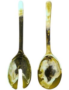 Elegant Modern Resin Salad Server Spoon and <b>Fork</b> with Long Handle-Eco-Friendly Durable Party Table Decor - Product Image 2