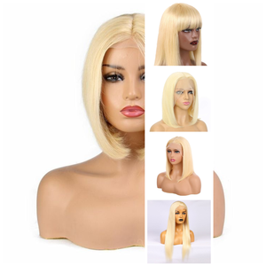 Peluca de pelo de encaje HD de lujo, cabello humano Temple Remy en rubio platino, ajuste cómodo - Product Image 1