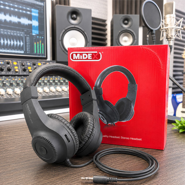Midex RS-10 Studio Reference Headphones - 50mm High-Fidelity Drivers, 32Ω Stereo DJ Monitor Headphones