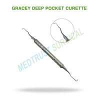 Gracey Derin Cep Küreti Uzun 13/14 Manuel Diş Periodontal Paslanmaz Çelik Yeniden Kullanılabilir Alet Subgingival Skalaj ve Kök Temizliği İçin