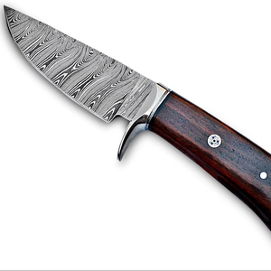Couteau de survie extérieur en acier damas fait à la main lame fixe gaine en cuir Support OEM Style Cowboy pour la chasse et le camping - Product Image 1