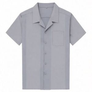 Camisa de Bolos Vintage para Hombre, de Dos Tonos, con Paneles Verticales en Contraste, Cuello Abierto y Tejido Transpirable de Alto Rendimiento - Product Image 3
