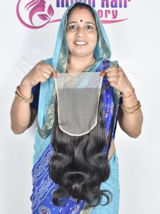 Bon produit Usine Prix de gros Cheveux indiens naturels Fermeture Bodywave Look naturel Extensions vendeurs vierges en vente par exportation - Product Image 4