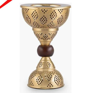 Brûleur de forme ronde en métal de haute qualité avec brûleur Bakhoor noir et or pour la maison - Product Image 5