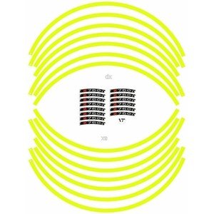 Strisce Fluorescenti Gialle per Cerchioni Moto Kawasaki Z750 Misura 17 Pollici - Product Image 3