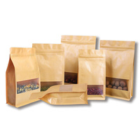 Sachet Doypack en papier kraft avec fermeture éclair pour l'emballage de granola et de barres protéinées, logo personnalisé, vente en gros et commande en vrac