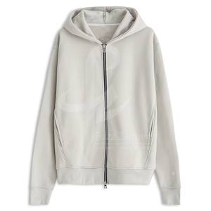 Men's Custom Logo High Street Style Oversized Heavy Weight Zip-up Hoodie with Double Zipper - Product Image 4