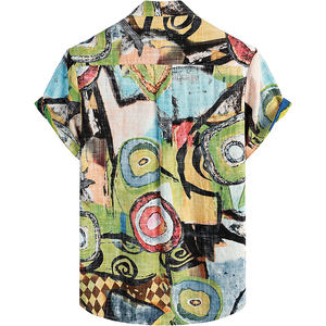 Sublimación impresión Aloha Vintage playa conjunto Casual Floral venta al por mayor camiseta personalizada hombres camisas hawaianas - Product Image 2