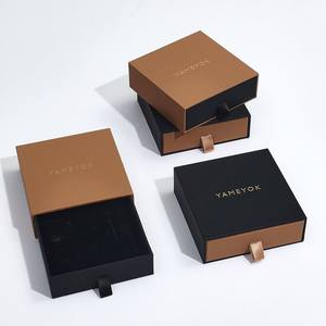 Cajas de cajones de joyería de papel de cartón rígido con logotipo personalizado de lujo - Product Image 2